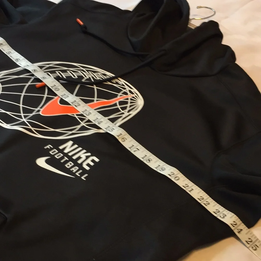 Nike Football Black Performance Hoodie Large Football with Swoosh Size Large